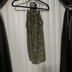 spaghetti strappy olive multi colored tank top 100% Polyester